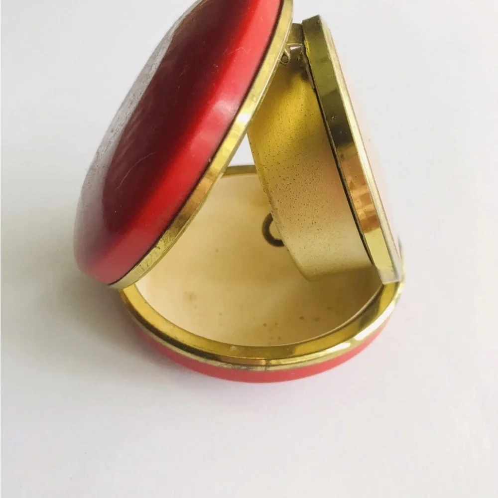 Vintage Seth Thomas Mod Trotter Travel Alarm Clock #3562 Cherry Red Germany MCM